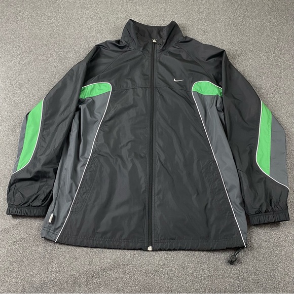 Vintage Nike Windbreaker Embroidered Swoosh Green Black Men’s Size Medium - Picture 1 of 16